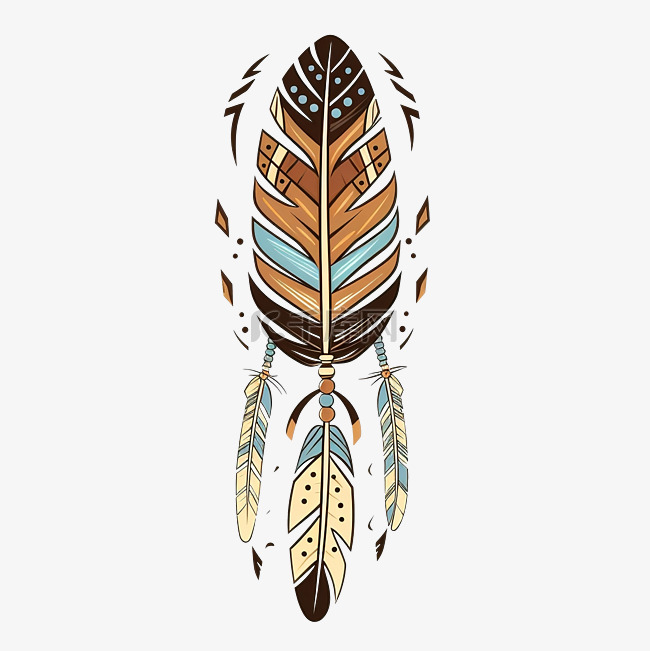 印第安本土箭和羽毛