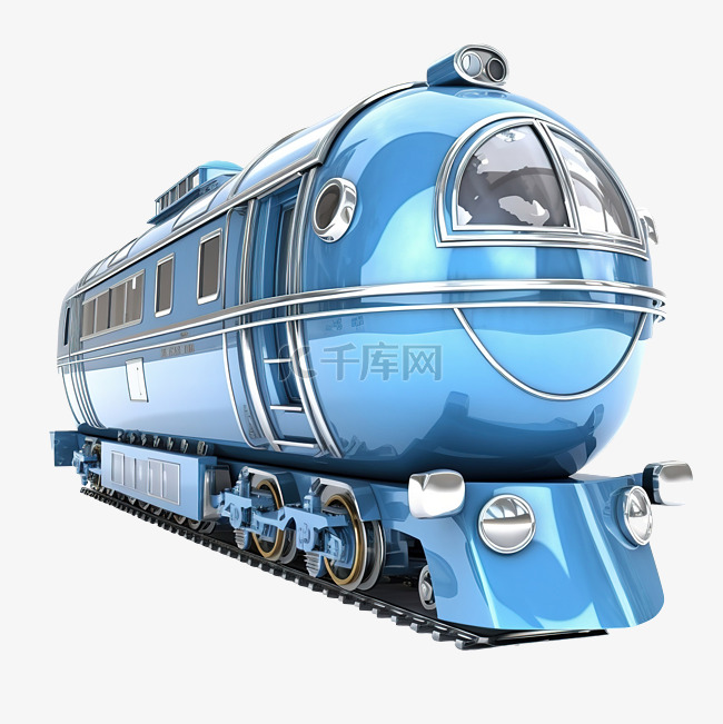 3d 服务运输在蓝色蒸汽机车隔