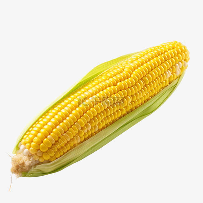 一颗玉米侧视图和特写