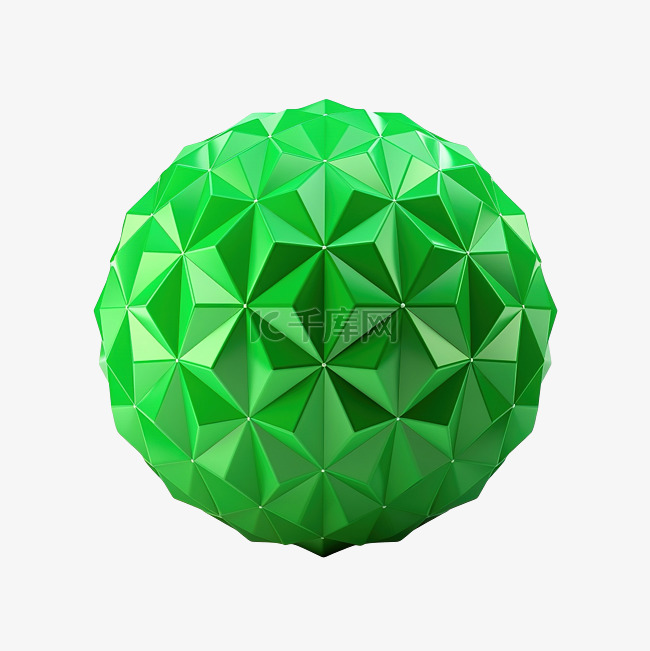 绿色球体几何3d渲染基本形状