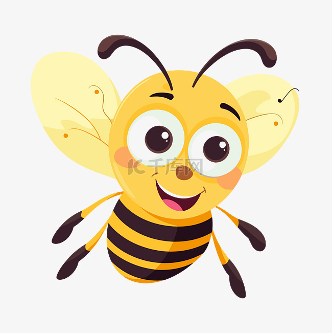 蜜蜂剪贴画卡通人物微笑的蜜蜂 