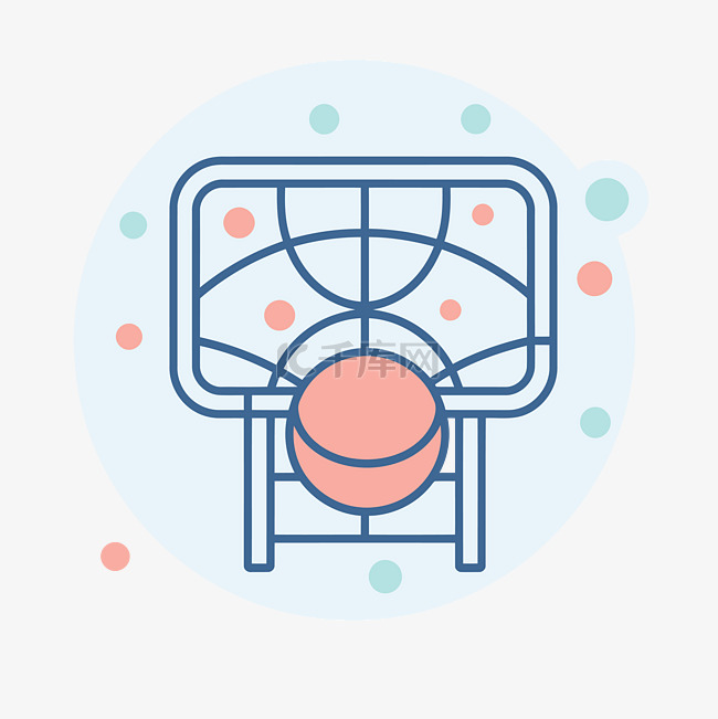 篮球框图标线图 向量