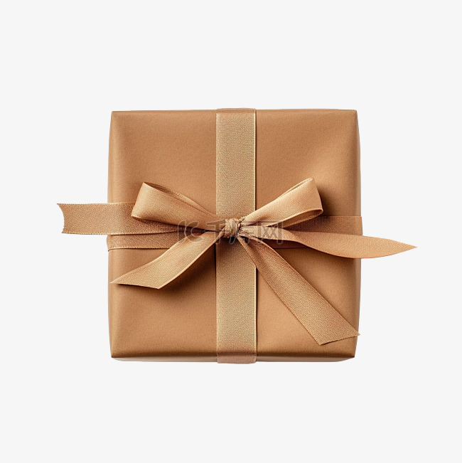用棕色再生纸包裹的圣诞样机礼盒