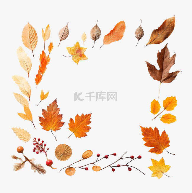 秋季构图干叶白色秋季万圣节感恩