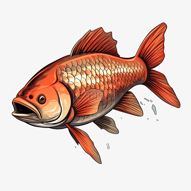 鲤鱼鱼 PNG 插图