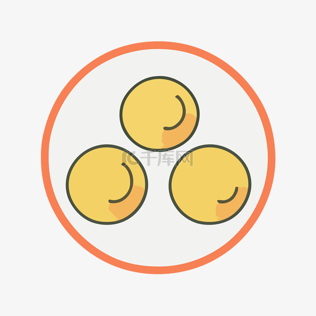 一个橙色圆圈和三个黄色圆圈 向