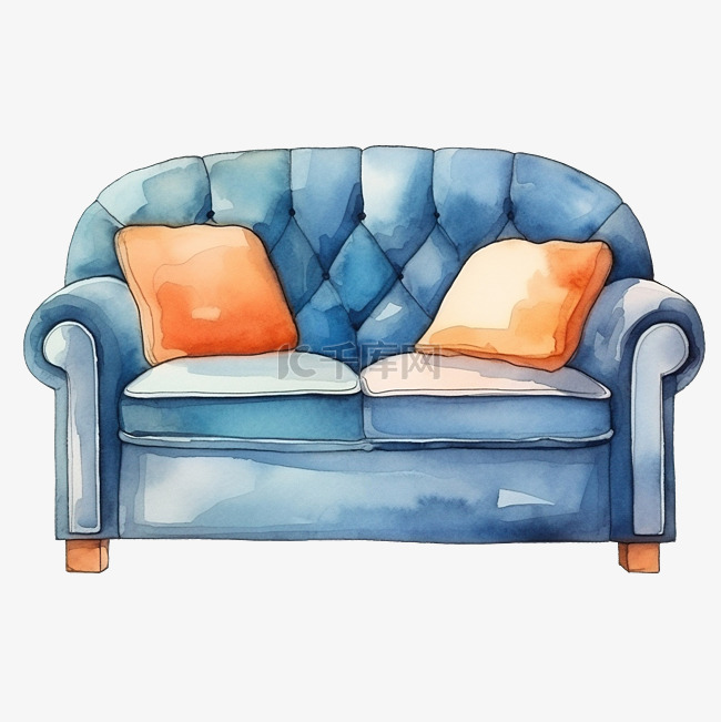 水彩家具沙发
