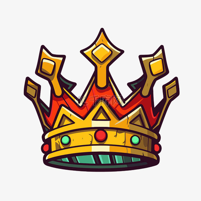 国王皇冠剪贴画彩色国王卡通皇冠