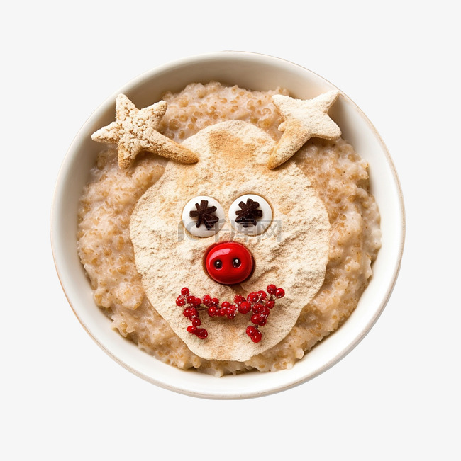 圣诞鹿燕麦粥儿童早餐