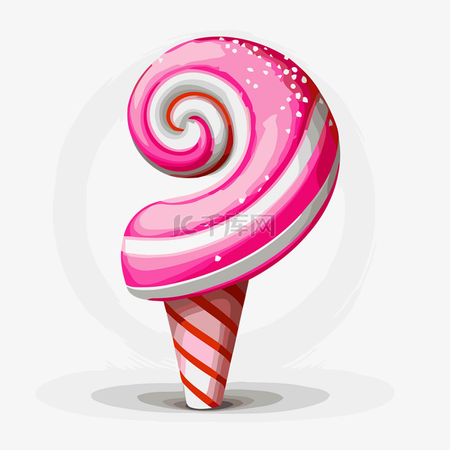 粉色拐杖糖 向量