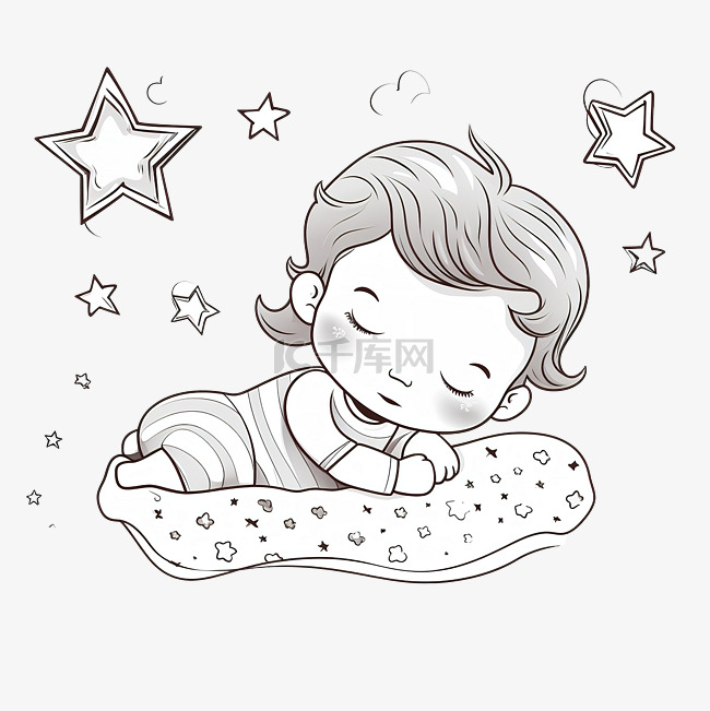 儿童系列可爱的小宝宝睡着甜甜的