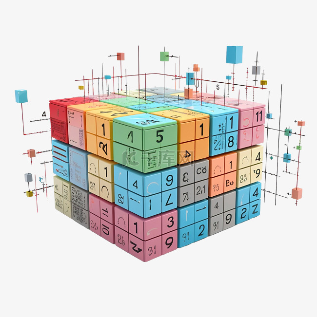 3d 数学运算立方体图