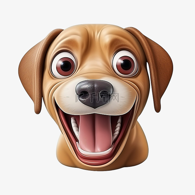 3d 狗表情符号伸出舌头