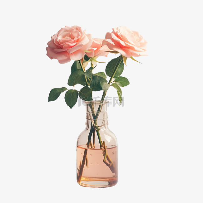 玻璃瓶里的玫瑰花