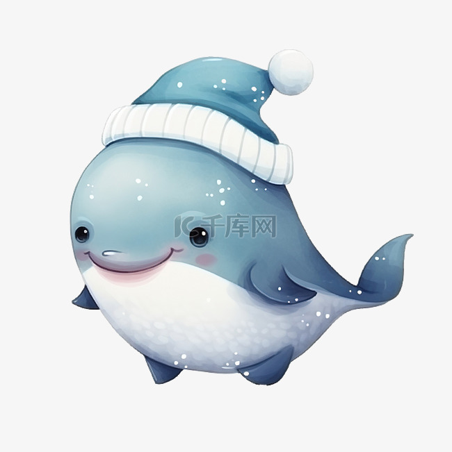 可爱的圣诞鲸鱼