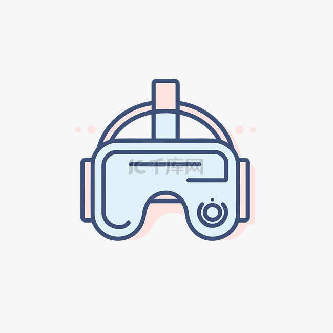 VR 眼镜图标的平面插图 向量