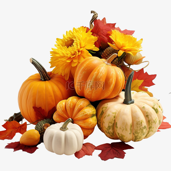 秋天或感恩节假期安排与南瓜和秋