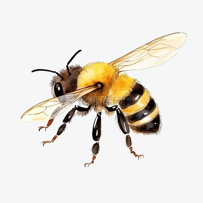 水彩可爱的蜜蜂