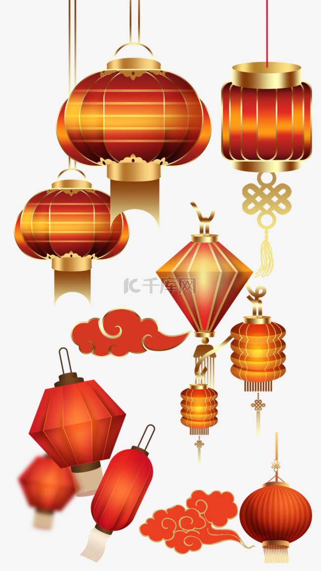 中国新年春节组图竖图红色中国风