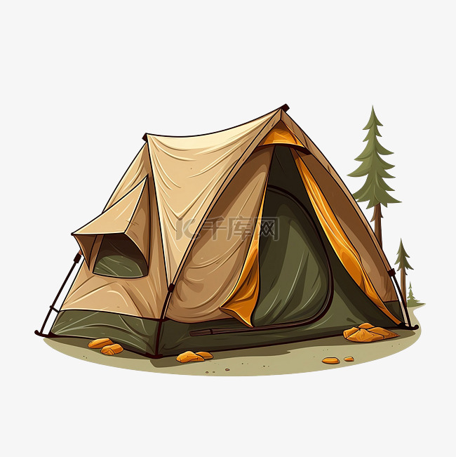 露营帐篷卡通