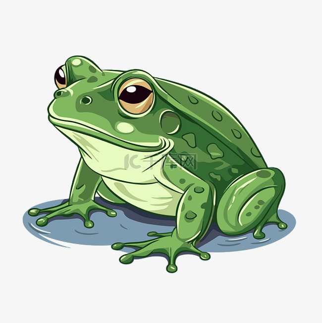 牛蛙剪贴画有趣的卡通青蛙矢量