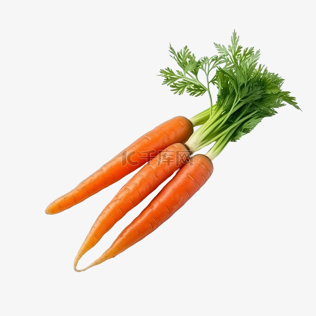 两根胡萝卜分离的新鲜蔬菜收获和