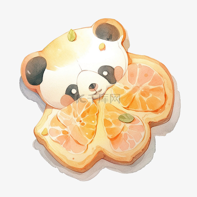 水彩饼干熊猫