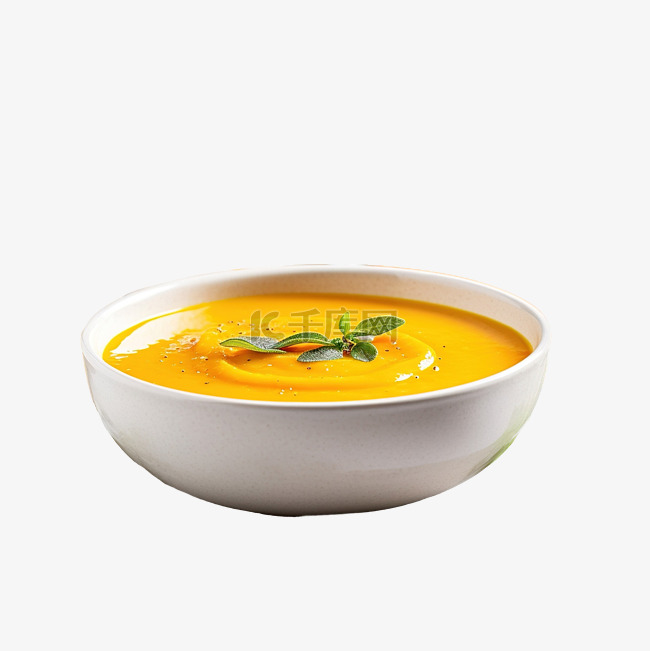 前视图简单的南瓜汤，灰桌上放着
