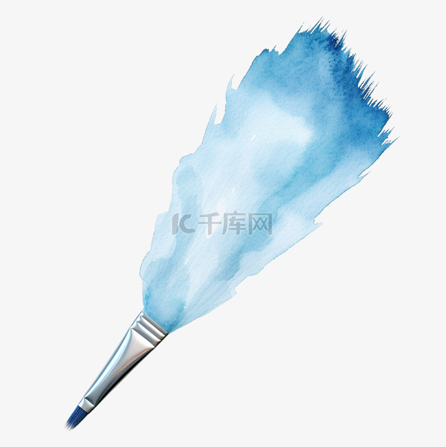 淡蓝色画笔隔离淡蓝色水彩png