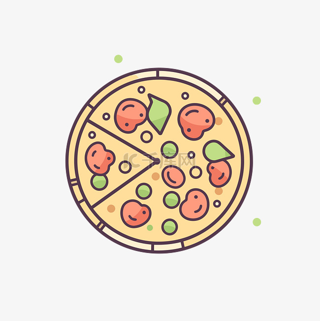 一片披萨形状的披萨图标 向量
