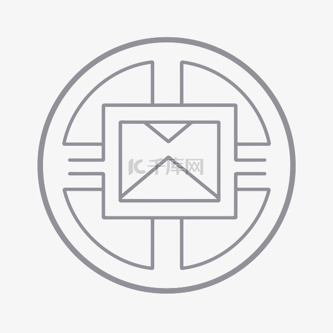 圆形或椭圆形中的邮件图标概念设