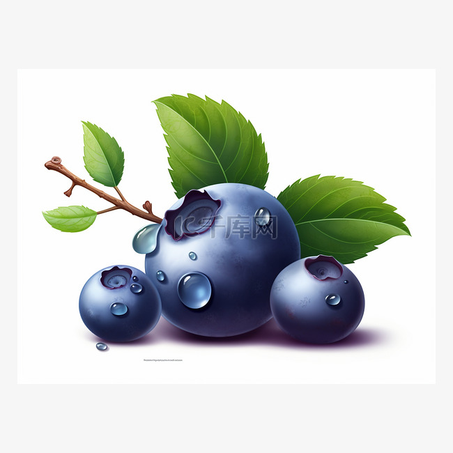 三个蓝莓剪贴画 PNG