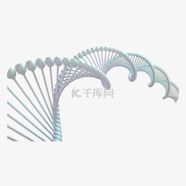 3d建模dna横图白色立体