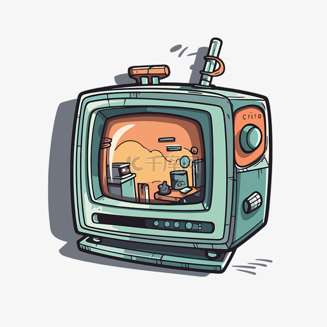 电视机剪贴画的卡通图像 向量