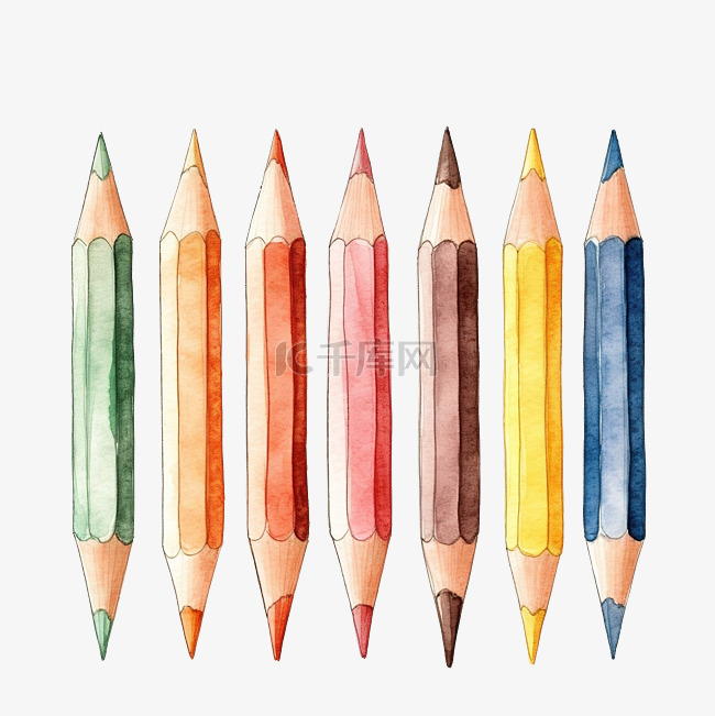 铅笔水彩插图