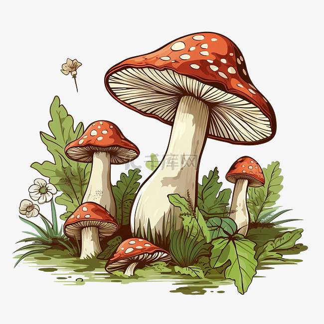 草绿色红菇蘑菇食用有机蘑菇松露