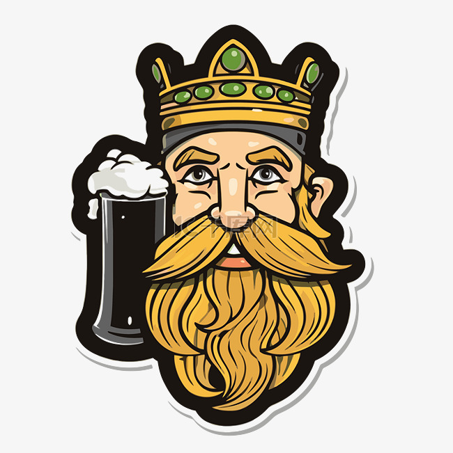 爱尔兰国王带着啤酒和胡子出售 