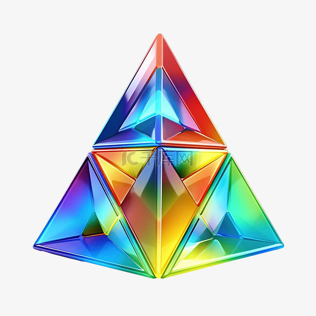 四面体几何形状 3d 图