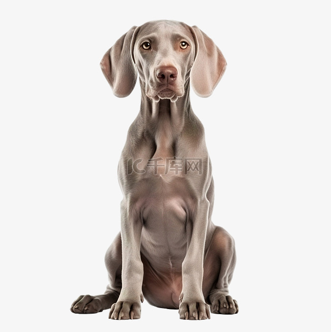坐着的威玛猎犬的肖像