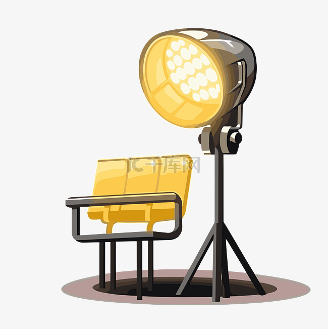 体育场灯剪贴画黄色椅子和座位与