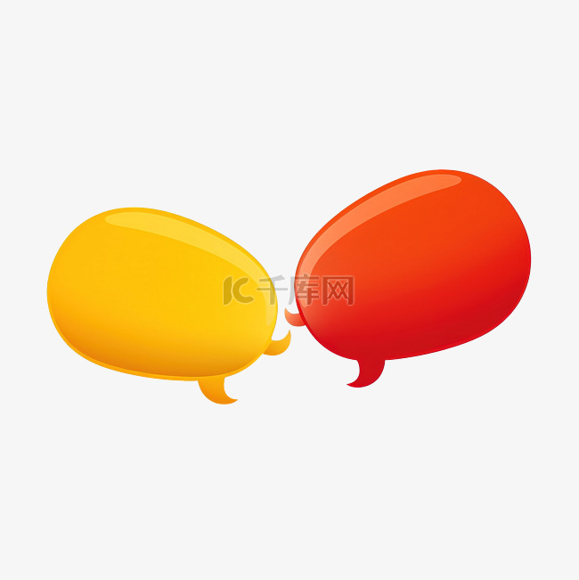 两个语音气泡谈话消息标注形状