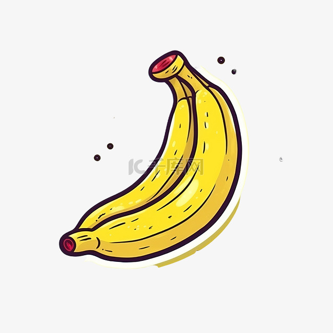 黄色香蕉涂鸦风格