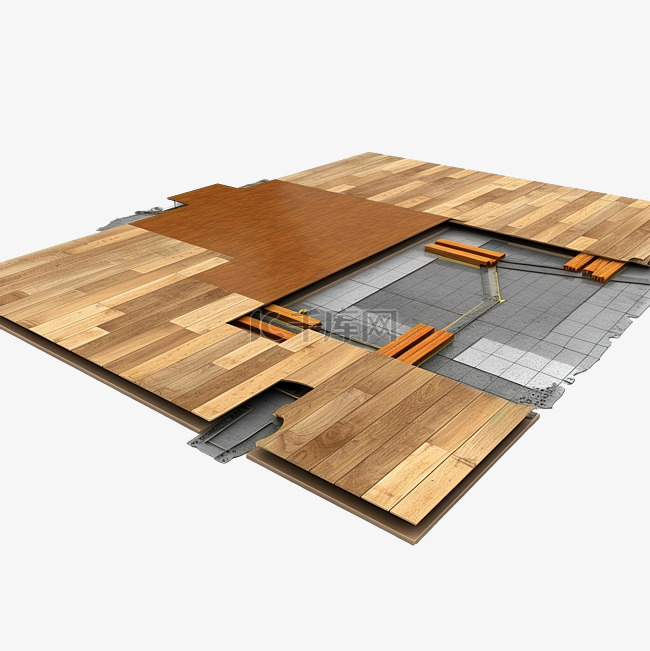 木地板安装固定镶木地板在地板上