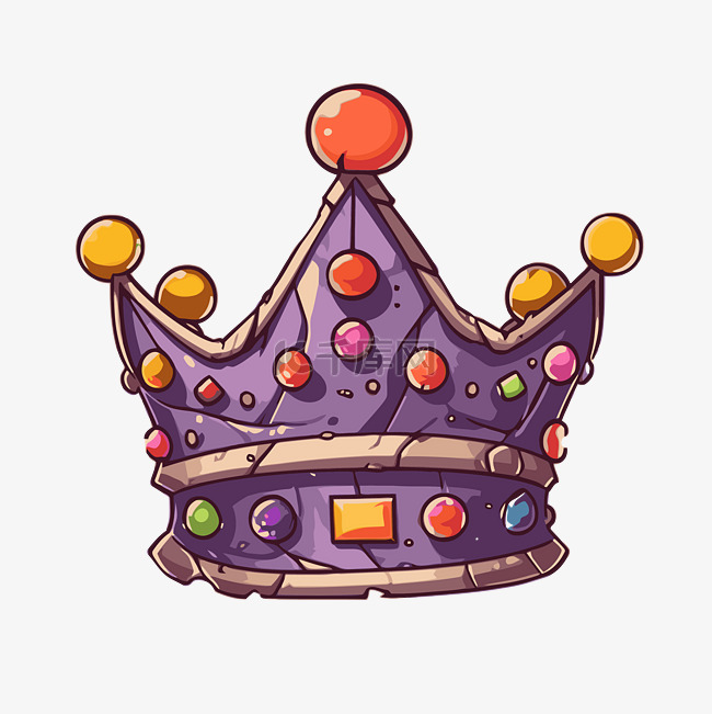 皇冠剪贴画卡通国王皇冠紫色颜色