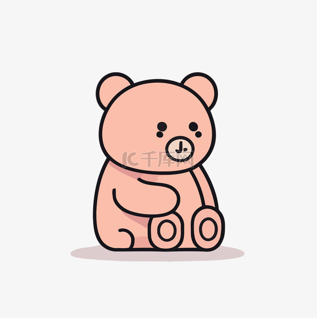 一张画着一只坐着的泰迪熊的图片