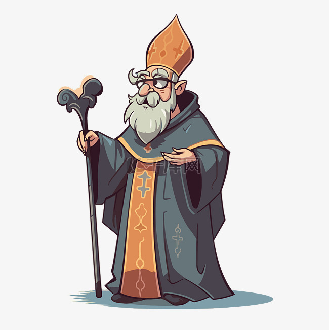 卡通牧师的主教剪贴画卡通形象 