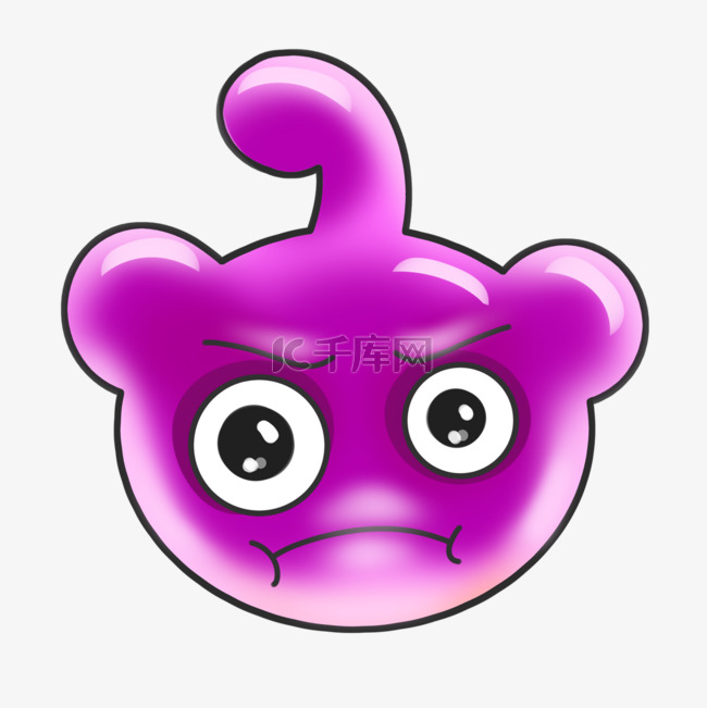 紫色生气果冻怪物