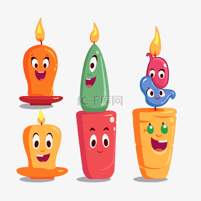 蜡烛剪贴画可爱的卡通蜡烛与嘴 