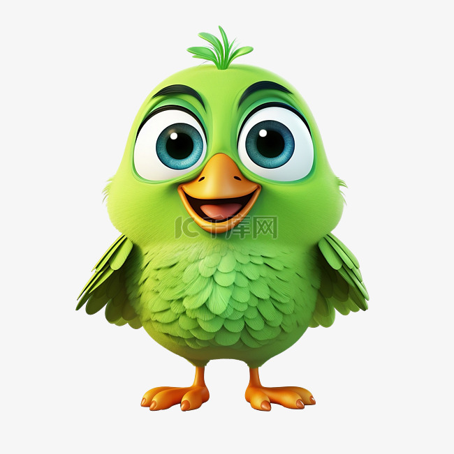 绿色的小鸟卡通人物