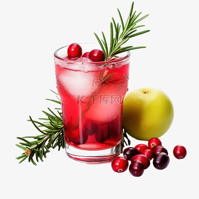 圣诞蔓越莓和苹果饮料在黑色上装